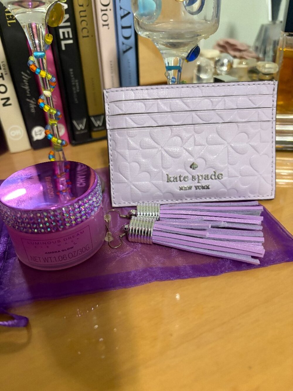 KATE SPADE CARDHOLDER LAVENDER BUNDLE WITH 2 MORE ITEMS